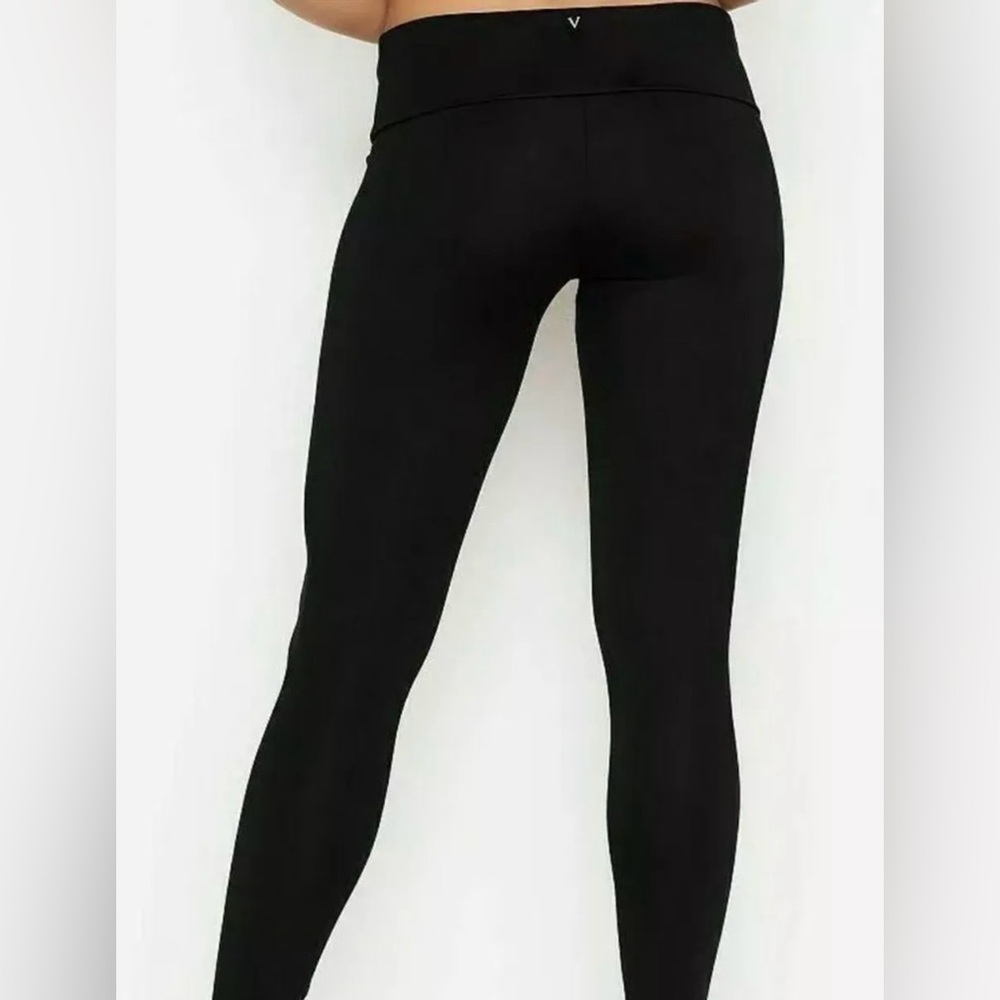 PINK VS Black Full Length Compression Leggings with Pockets - Women’s Size 6